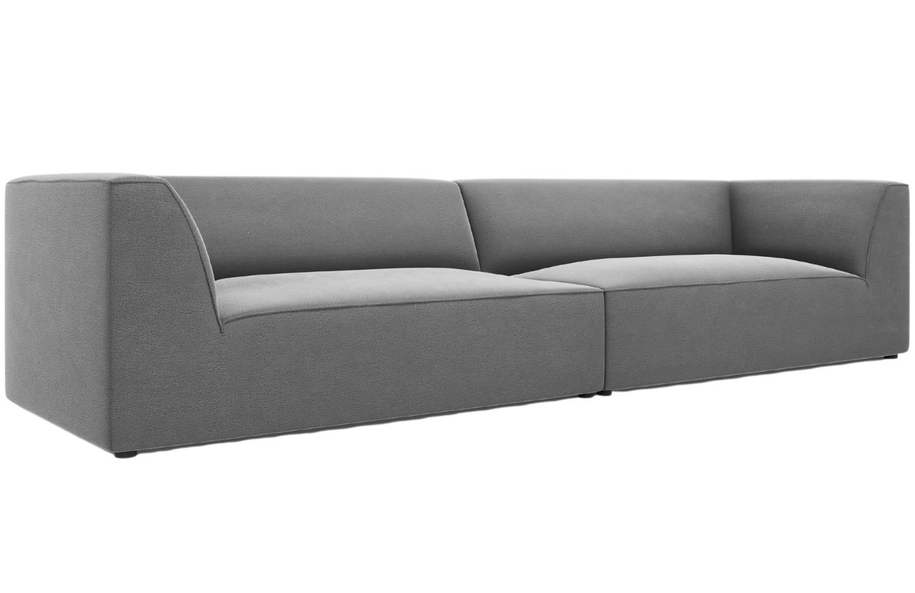 &Scaron;ed&aacute; sametov&aacute; čtyřm&iacute;stn&aacute; pohovka MICADONI Ruby 302 cm