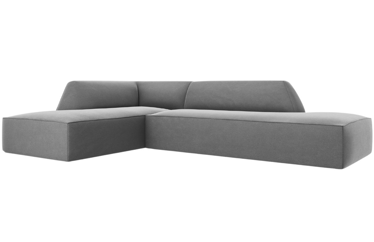 &Scaron;ed&aacute; sametov&aacute; rohov&aacute; pohovka MICADONI Ruby 273 cm, lev&aacute;