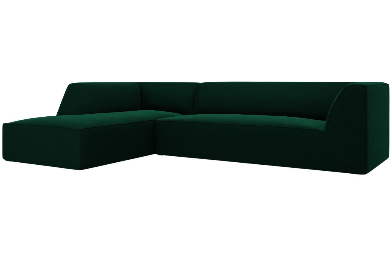 Zelen&aacute; sametov&aacute; rohov&aacute; pohovka MICADONI Ruby II. 273 cm, lev&aacute;