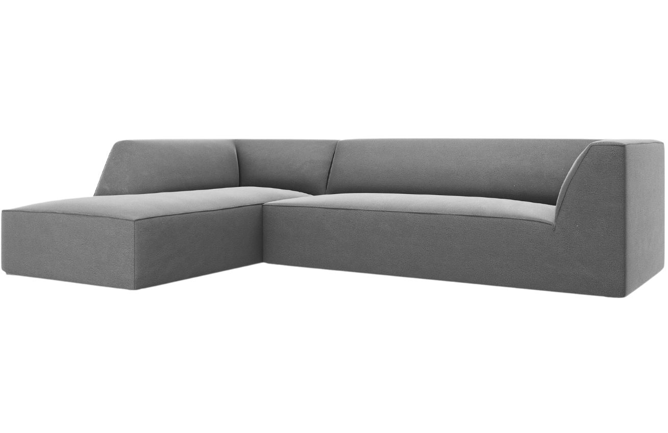 &Scaron;ed&aacute; sametov&aacute; rohov&aacute; pohovka MICADONI Ruby II. 273 cm, lev&aacute;