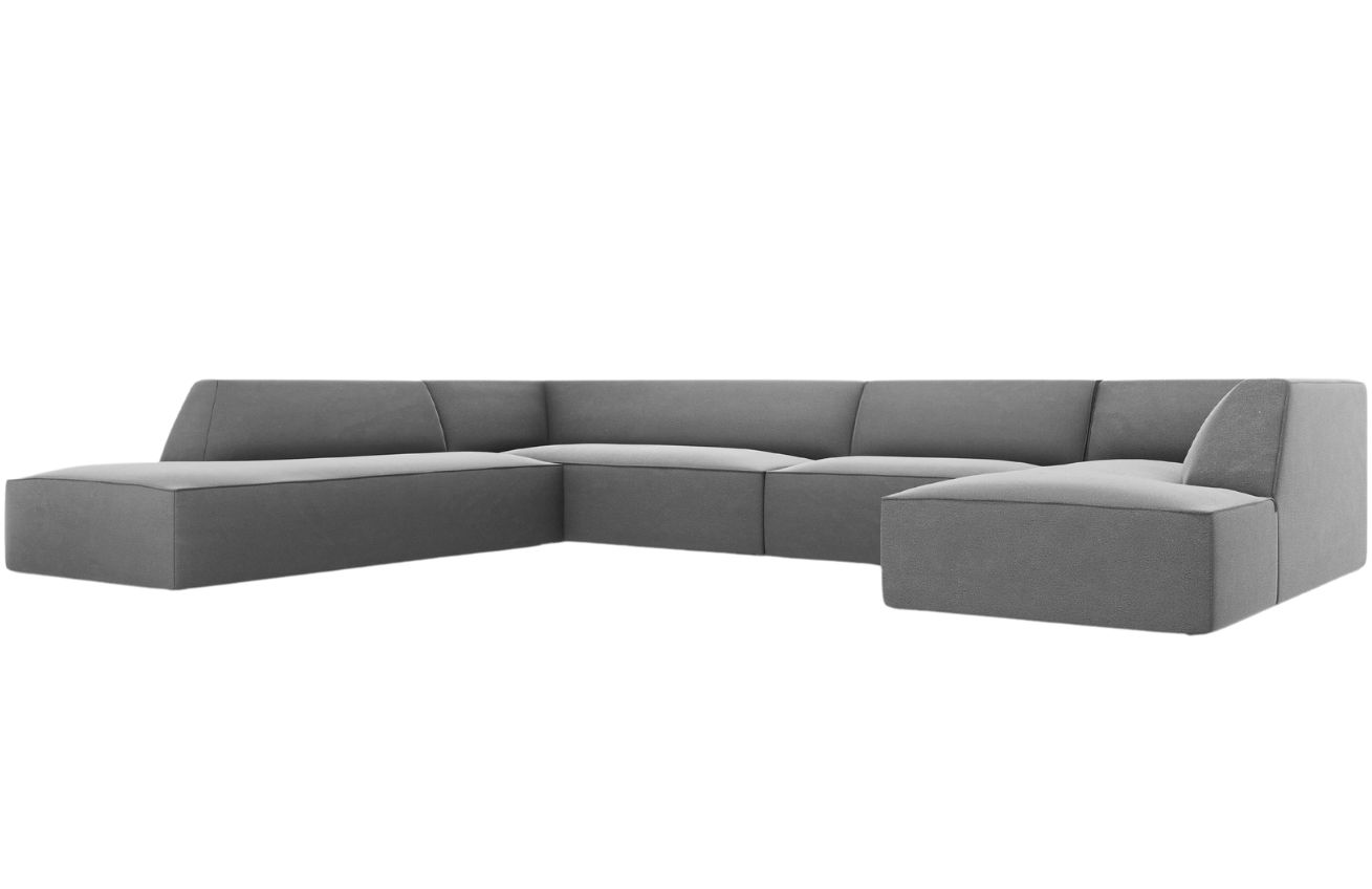 &Scaron;ed&aacute; sametov&aacute; rohov&aacute; pohovka MICADONI Ruby II. 366 cm, lev&aacute;