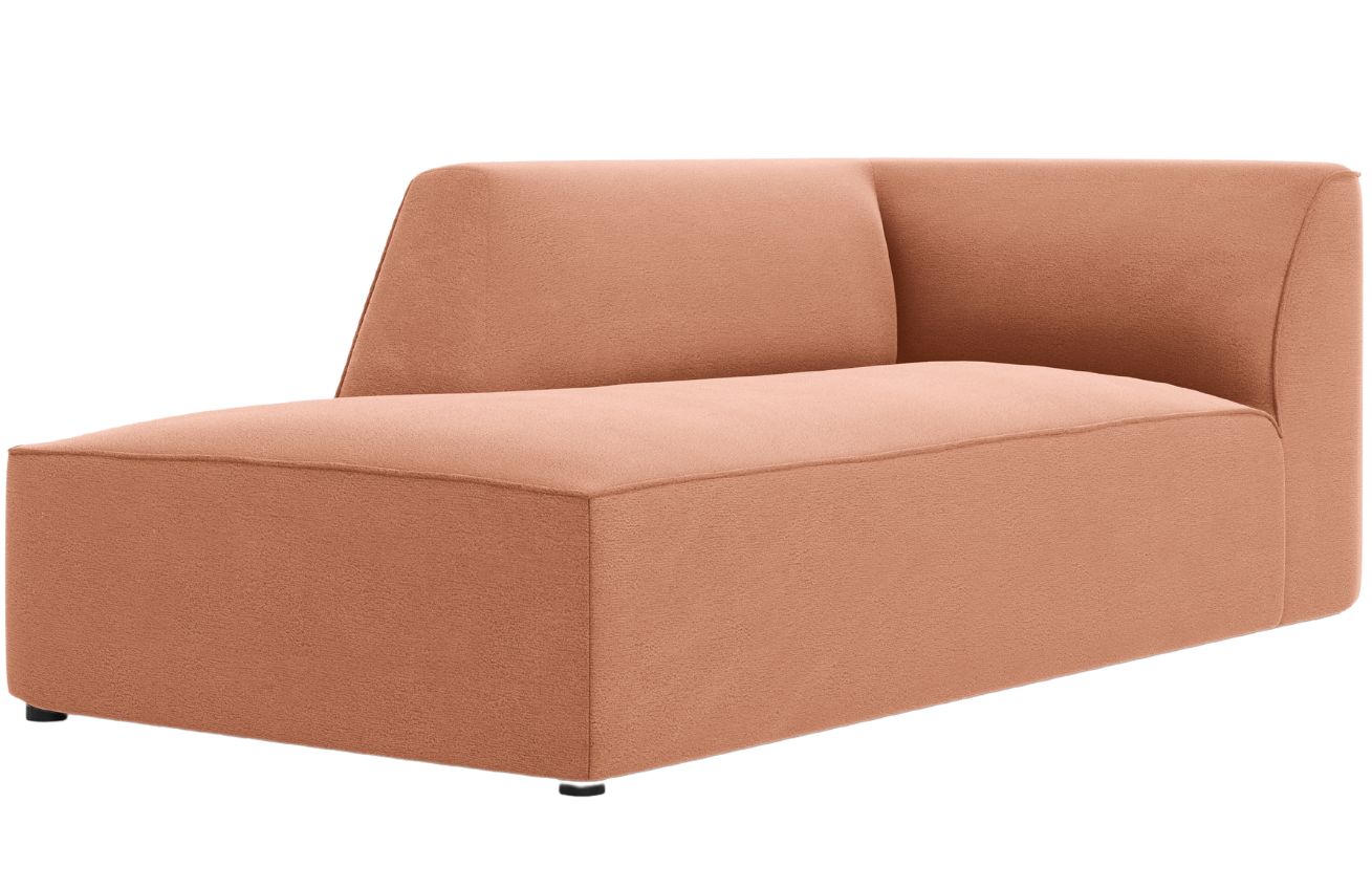 Růžová sametová lenoška MICADONI Ruby 181 cm, levá