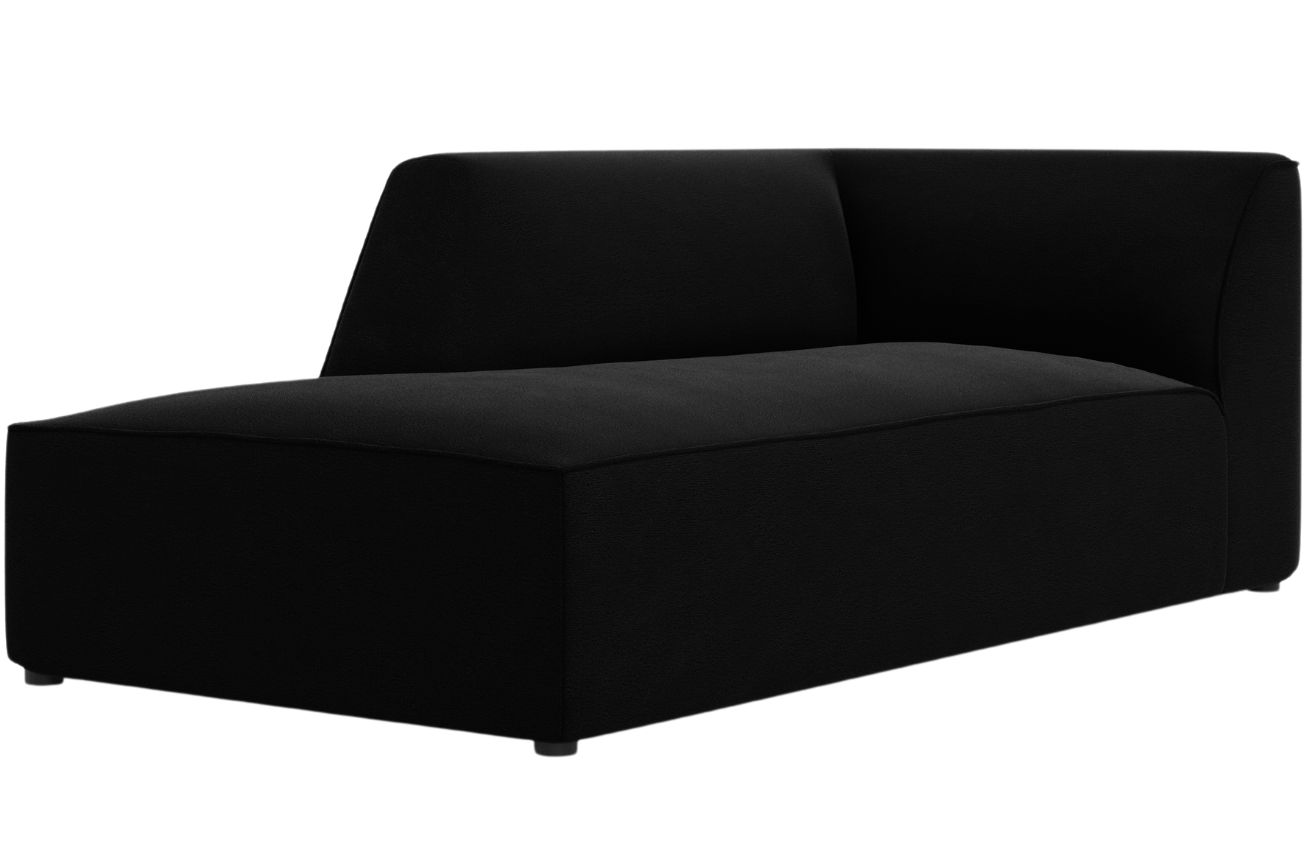 Černá sametová lenoška MICADONI Ruby 181 cm, levá