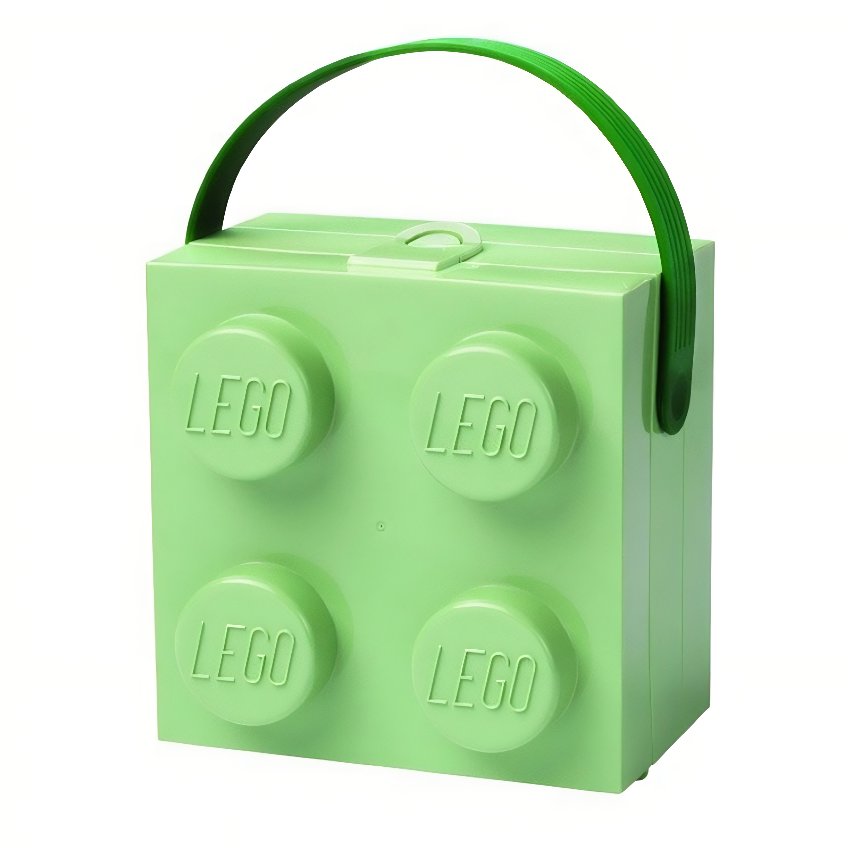 Zelený svačinový box s rukojetí LEGO® Storage 16,5 x 16,5 cm