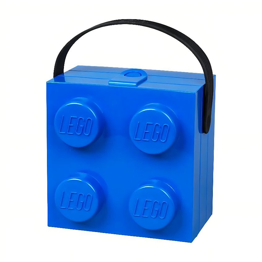 Modrý svačinový box s rukojetí LEGO® Storage 16,5 x 16,5 cm