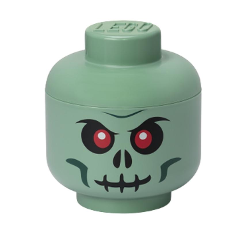 Zelený úložný box ve tvaru hlavy LEGO® Skeleton 18,5 cm