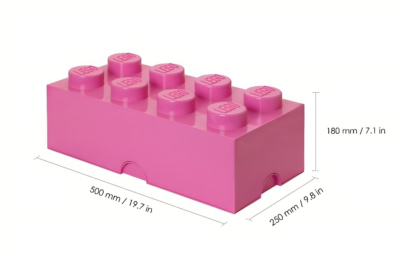 Růžový úložný box LEGO® Smart 25 x 50 cm