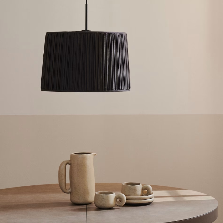 Černé látkové stínidlo Kave Home Guash 40 cm