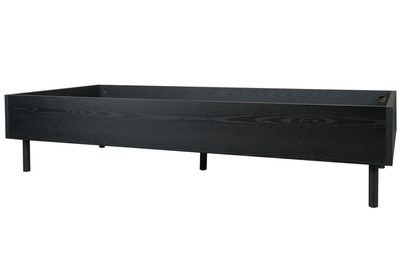 Černá dřevěná dětská postel Quax Hai-No-Ki 90 x 200 cm