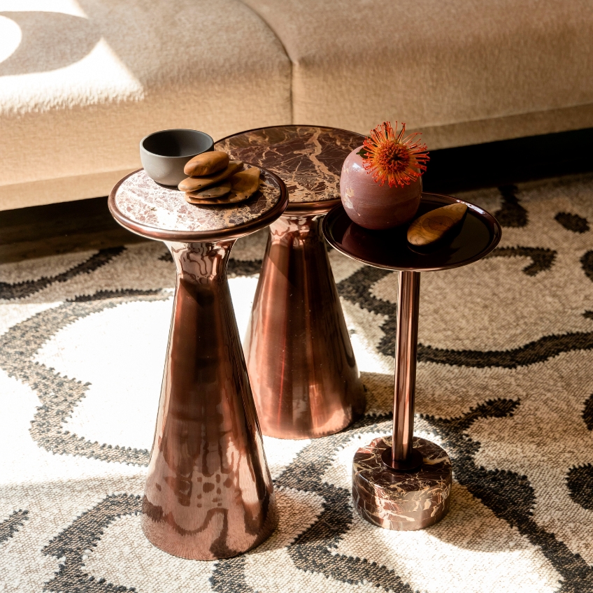 Černý mramorový odkládací stolek DUTCHBONE MOUNT 25 cm