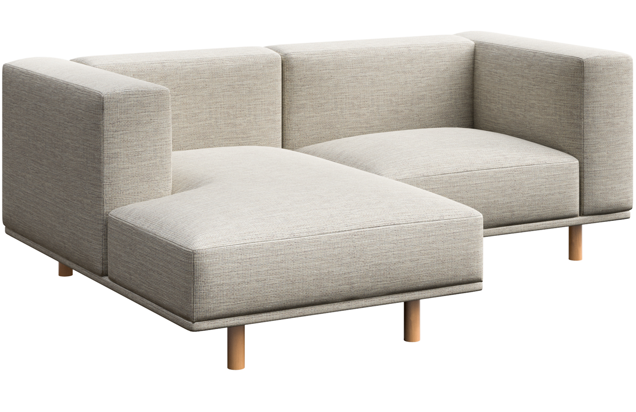 Světle &scaron;ed&aacute; čalouněn&aacute; rohov&aacute; pohovka Ame Yens Kukumo 204 cm, lev&aacute;