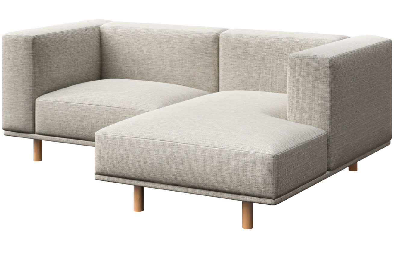 Světle &scaron;ed&aacute; čalouněn&aacute; rohov&aacute; pohovka Ame Yens Kukumo 204 cm, prav&aacute;