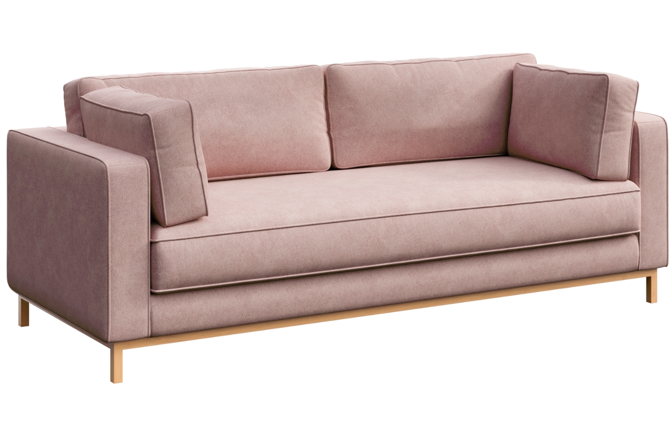 Růžov&aacute; čalouněn&aacute; tř&iacute;m&iacute;stn&aacute; pohovka Ame Yens Celerio 222 cm