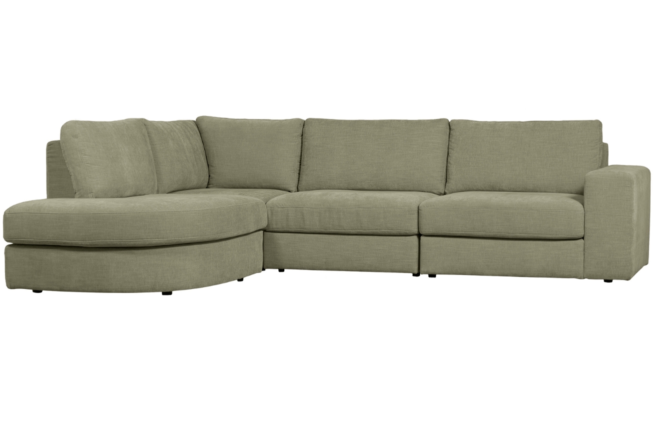 WOOOD Zelen&aacute; l&aacute;tkov&aacute; rohov&aacute; pohovka Flaireen 301 cm, lev&aacute;