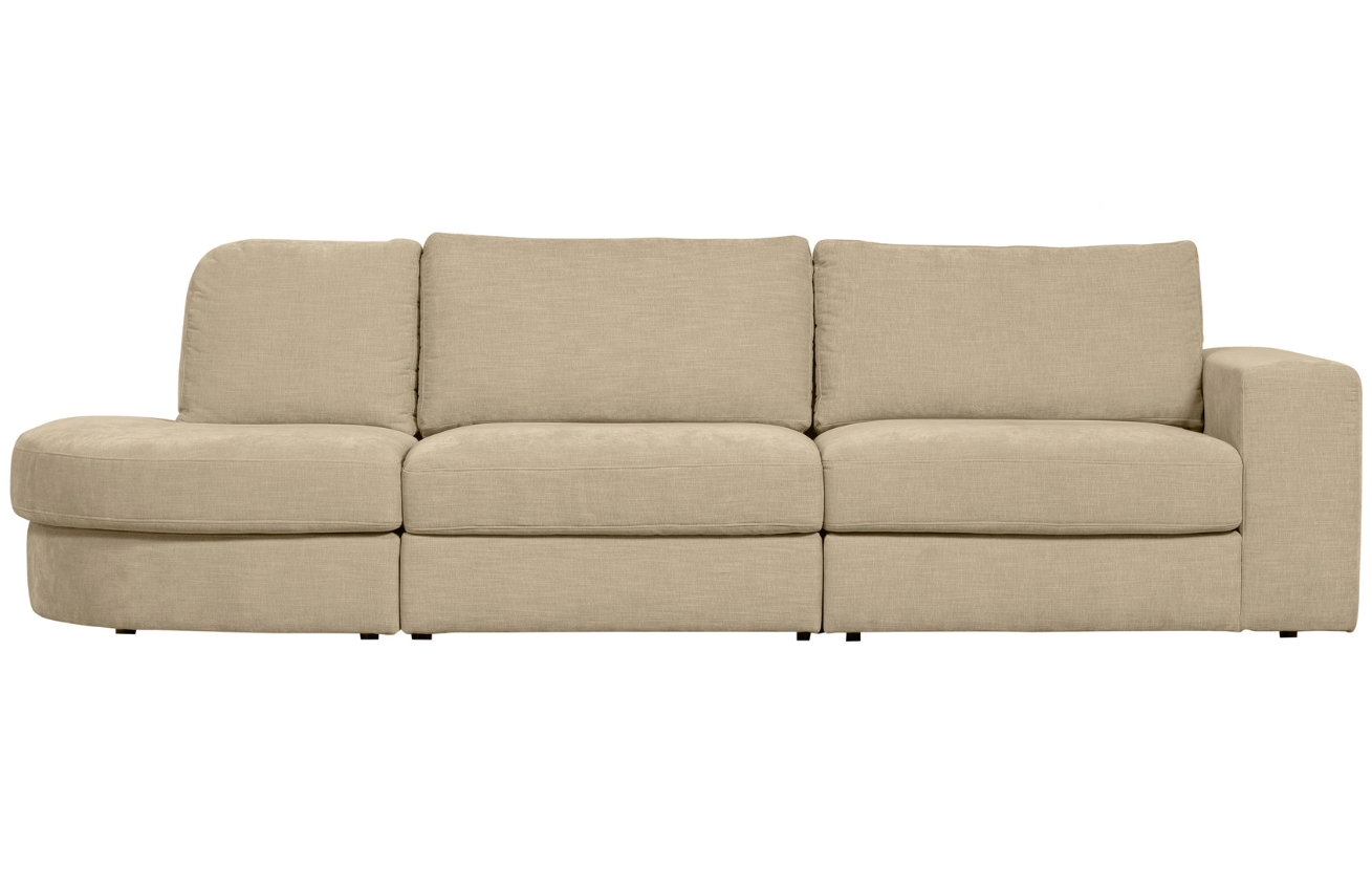 WOOOD P&iacute;skově hněd&aacute; l&aacute;tkov&aacute; tř&iacute;m&iacute;stn&aacute; pohovka Flaireen 298 cm, prav&aacute;