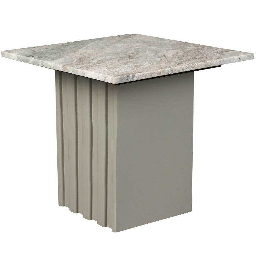 &Scaron;ed&yacute; mramorov&yacute; odkl&aacute;dac&iacute; stolek DUTCHBONE CLAYTON 40 x 40 cm