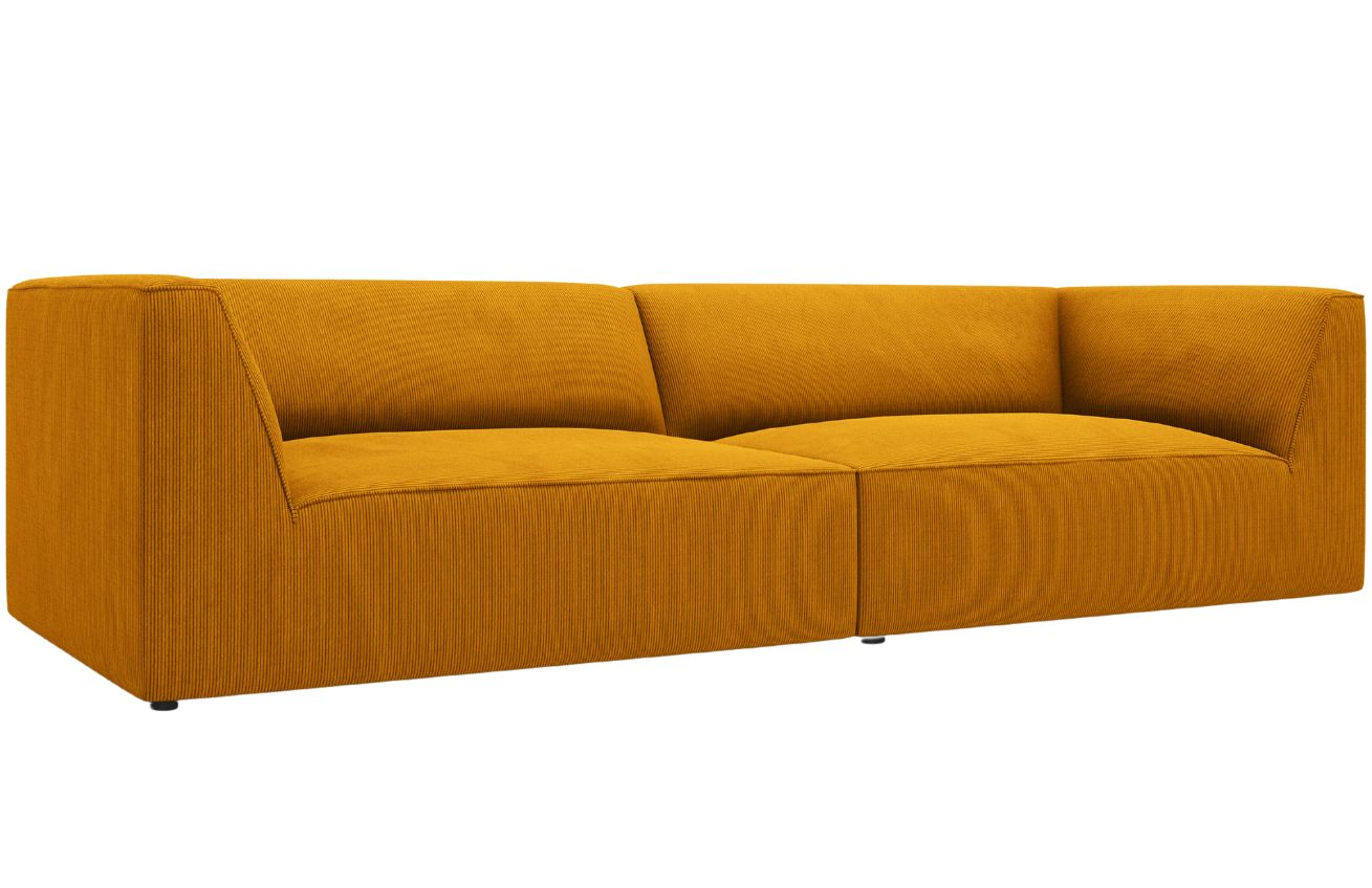 Hořčicově žlut&aacute; man&scaron;estrov&aacute; čtyřm&iacute;stn&aacute; pohovka MICADONI Ruby 302 cm