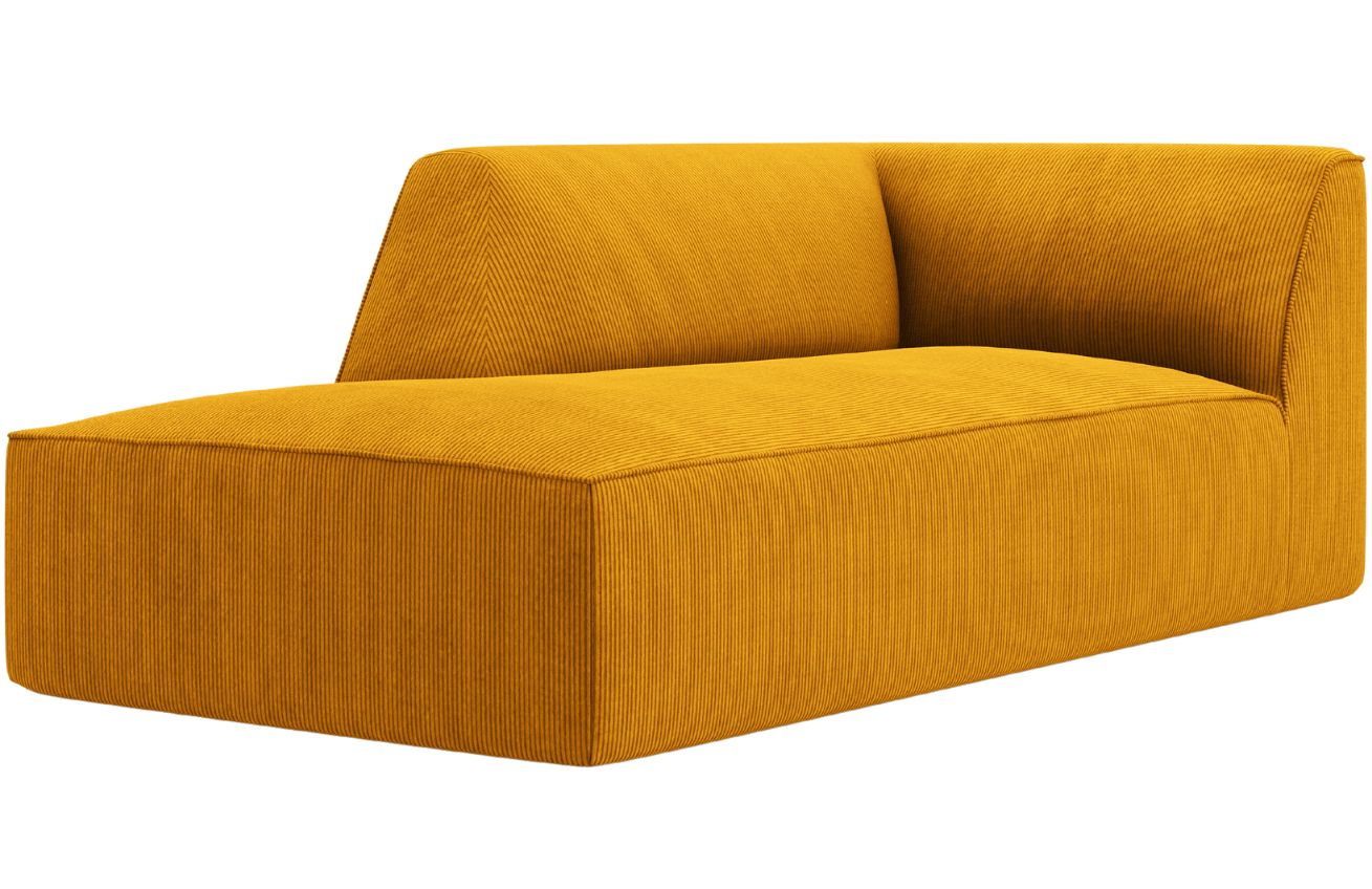 Hořčicově žlutá manšestrová lenoška MICADONI Ruby 181 cm, levá