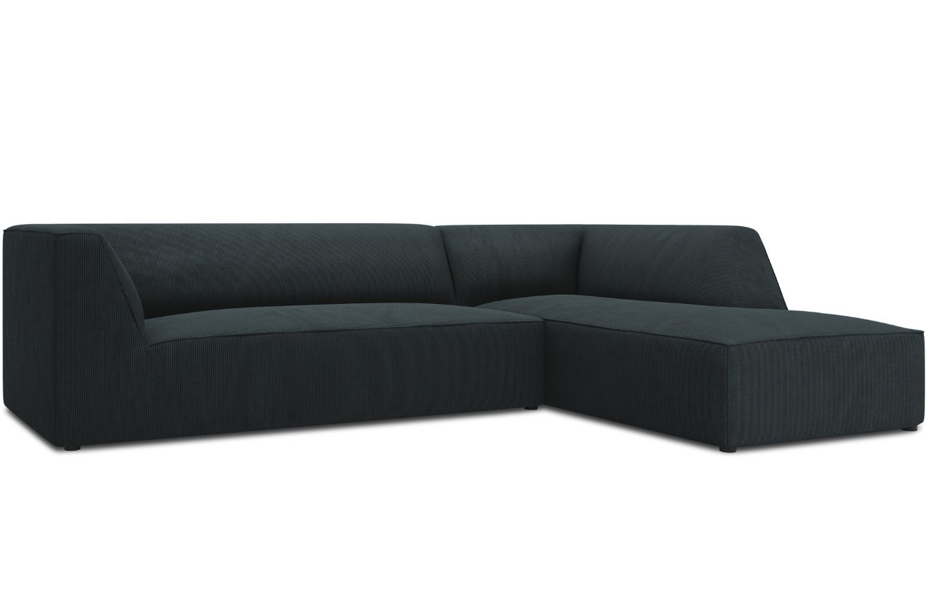 Tmavě modr&aacute; man&scaron;estrov&aacute; rohov&aacute; pohovka MICADONI Ruby II. 273 cm, prav&aacute;