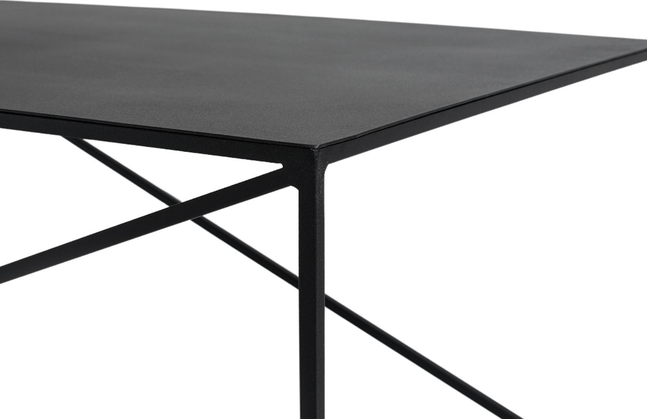 Nordic Design Černý kovový konferenční stolek Mountain 100x60 cm