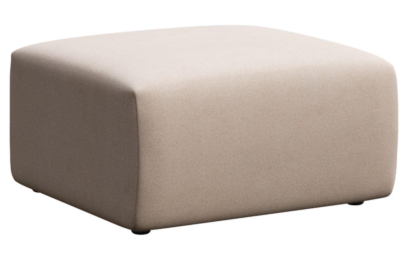 Rodier Béžová čalouněná podnožka Villet 80 x 80 cm