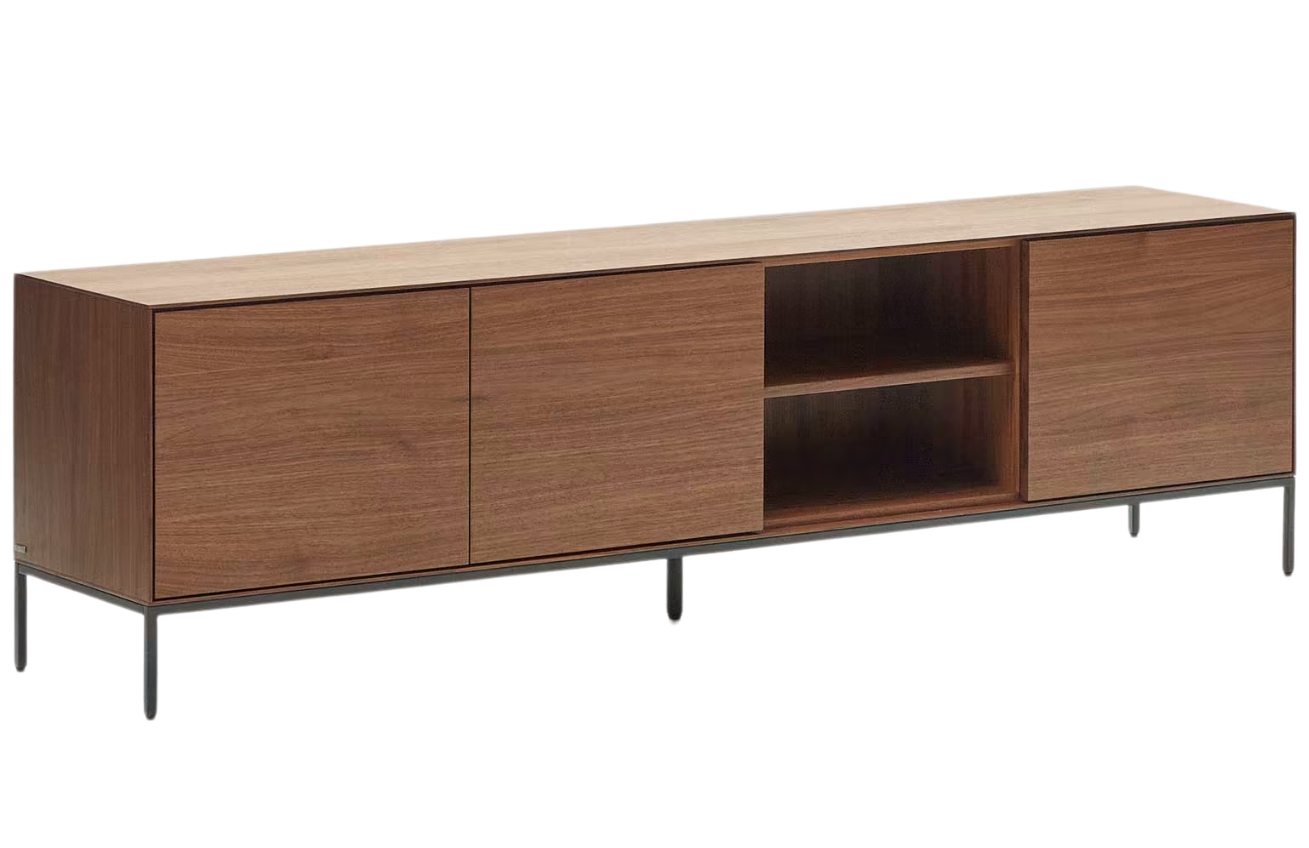 Ořechov&yacute; TV stolek Kave Home Vedrana II. 195 x 40 cm