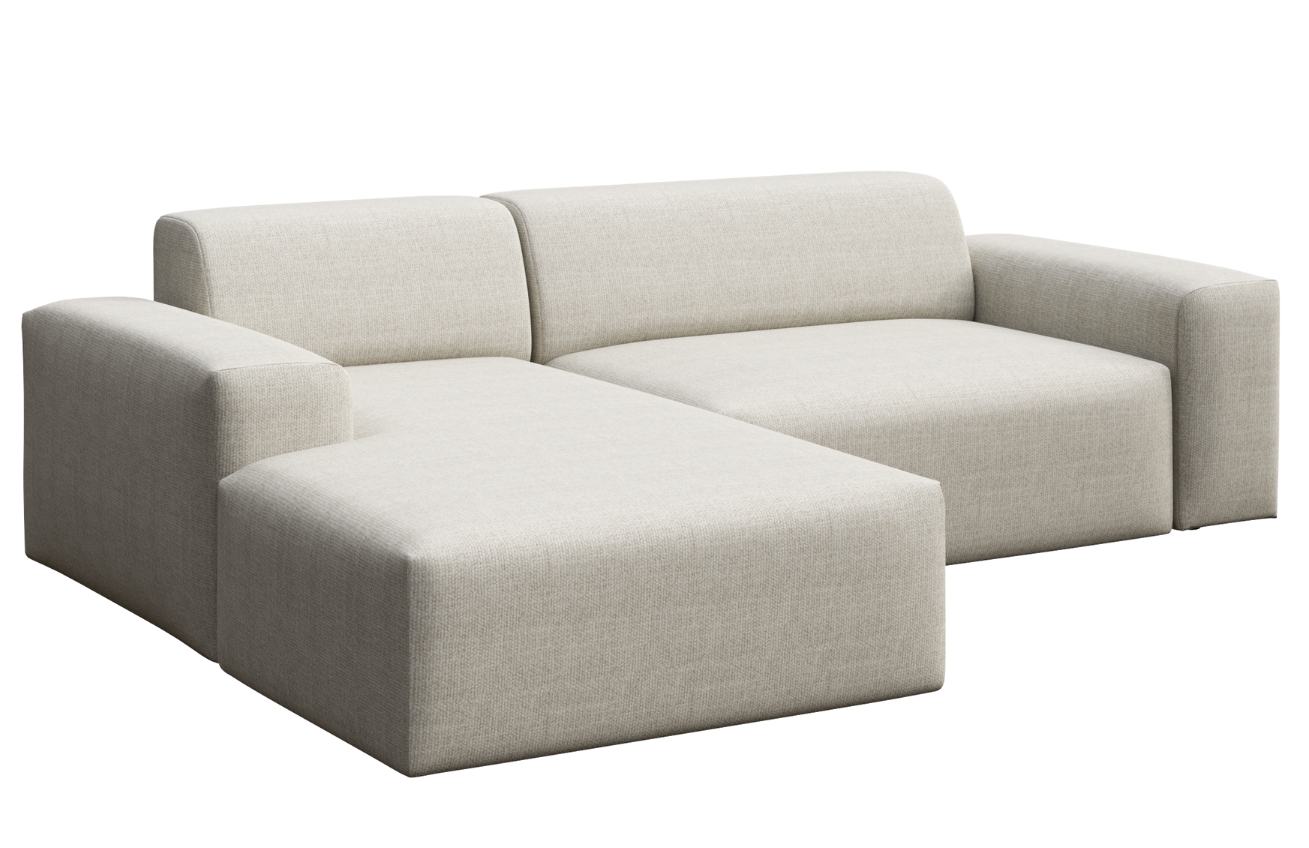 Rodier Světle b&eacute;žov&aacute; čalouněn&aacute; rohov&aacute; pohovka Villet 250 cm, lev&aacute;