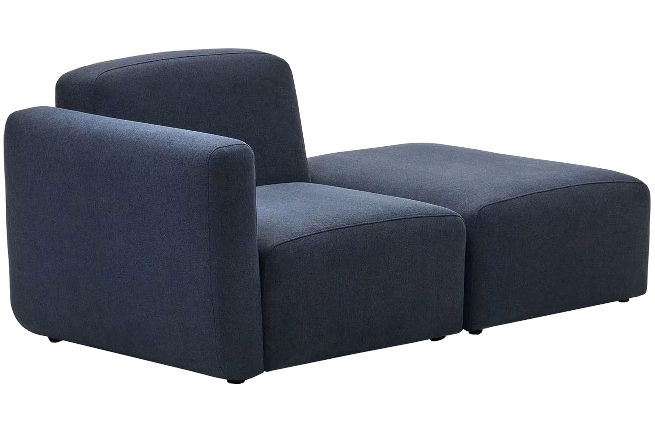 Tmavě modrá látková rohová modulární pohovka Kave Home Neom 169 cm, levá/pravá