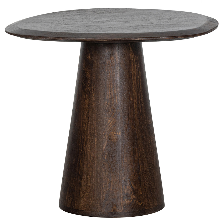 WOOOD Tmavě hnědý odkládací mangový stolek Poselt 60 x 53 cm