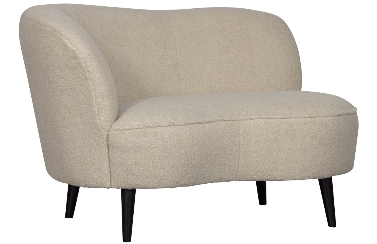 WOOOD Bílé čalouněné lounge křeslo Norma 112 cm, levé