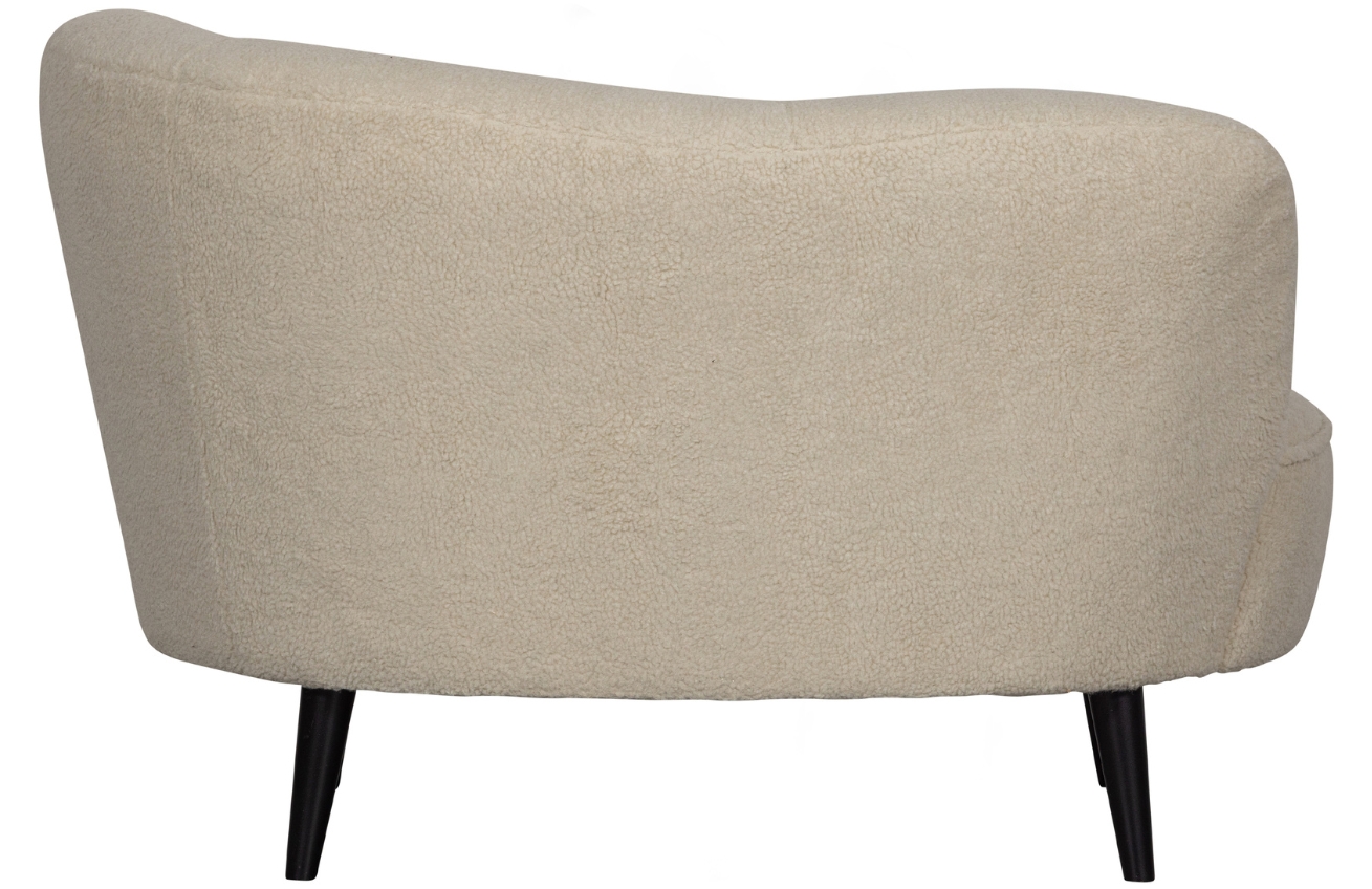 WOOOD Bílé čalouněné lounge křeslo Norma 112 cm, pravé