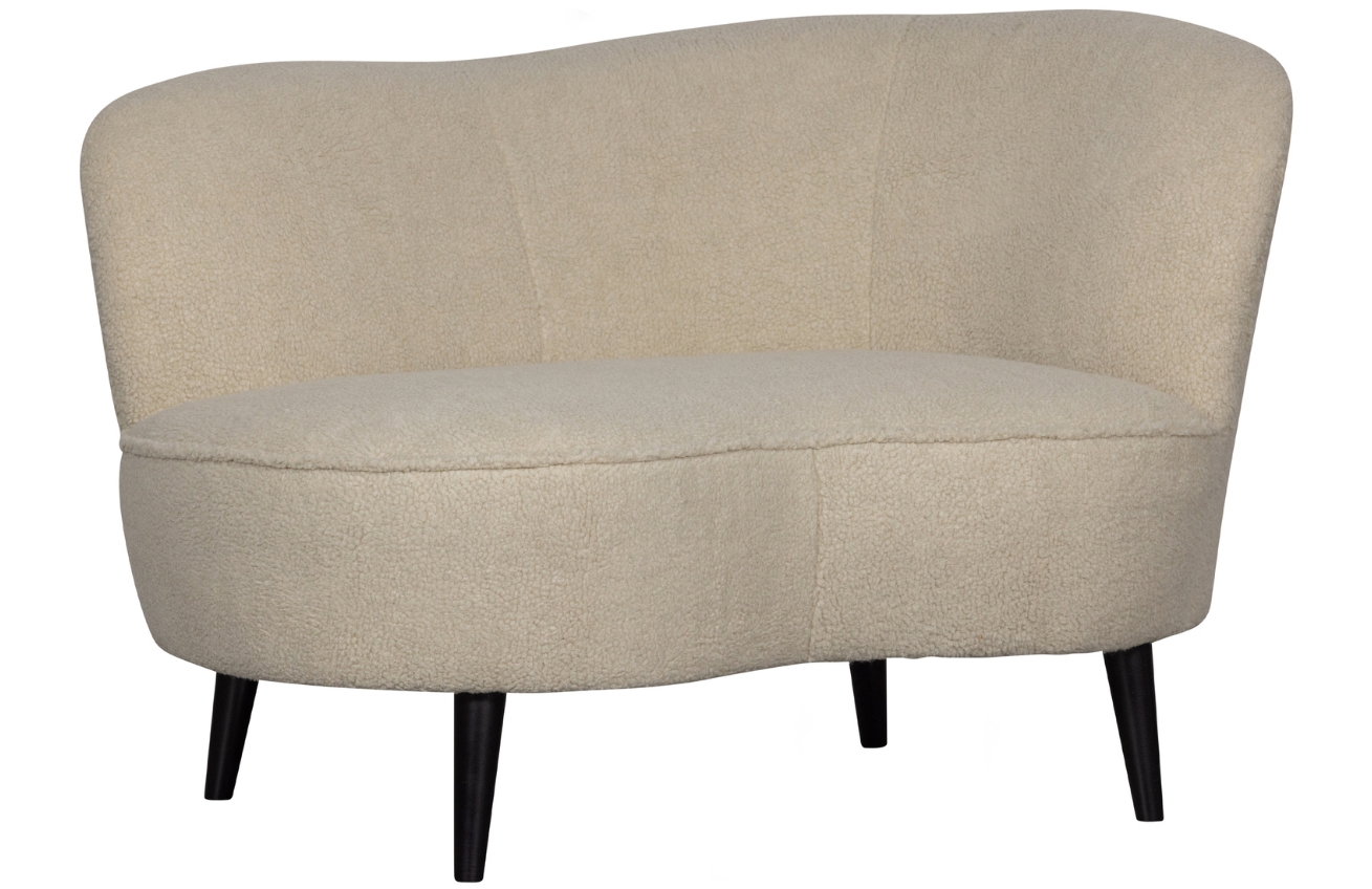 WOOOD Bílé čalouněné lounge křeslo Norma 112 cm, pravé