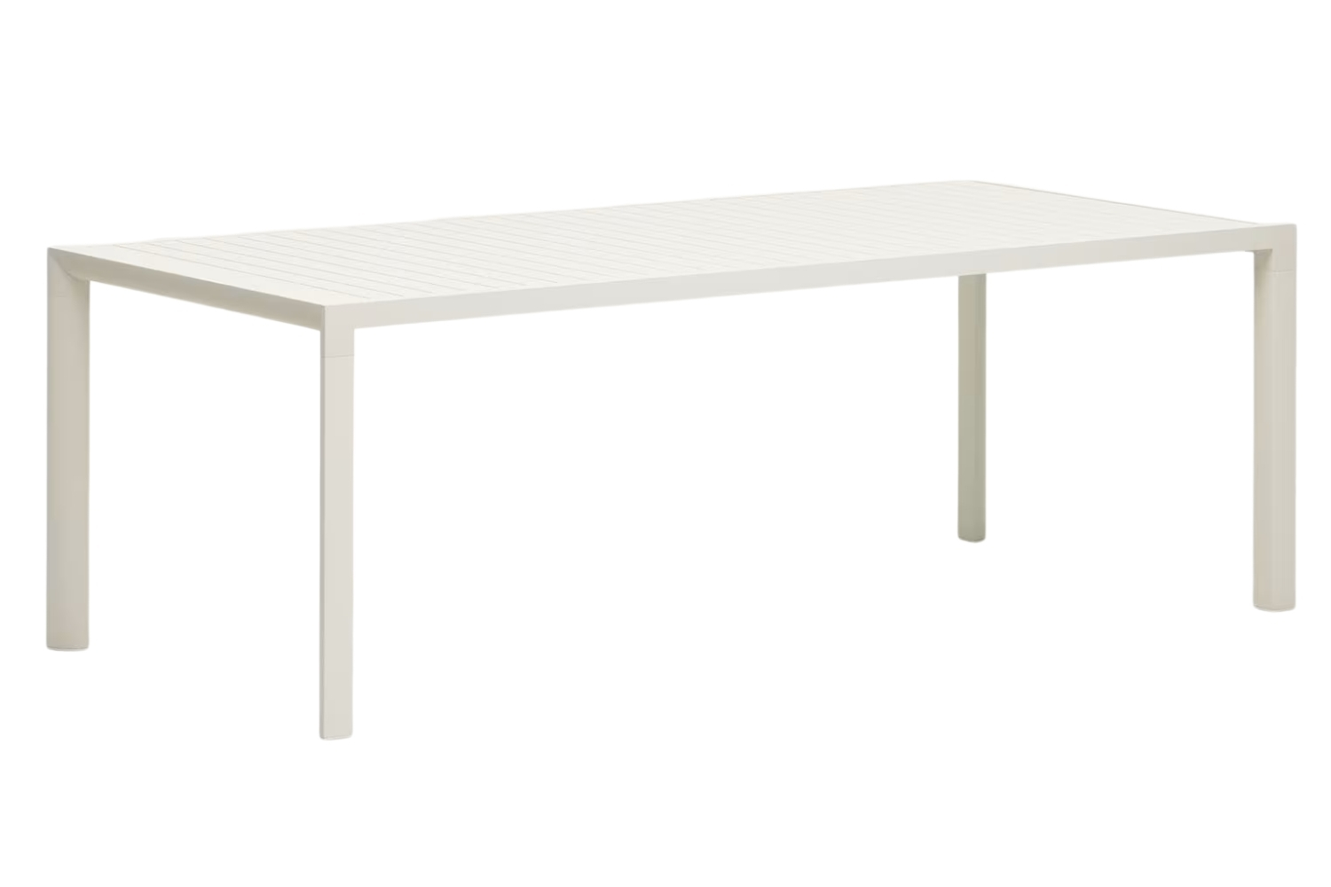 B&iacute;l&yacute; kovov&yacute; zahradn&iacute; j&iacute;deln&iacute; stůl Kave Home Culip 220 x 100 cm