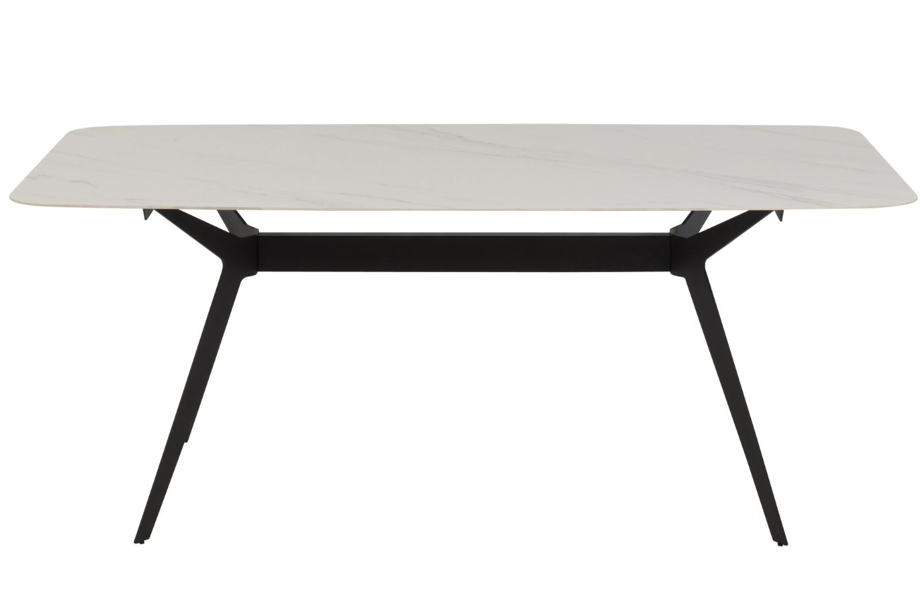 Bílý porcelánový jídelní stůl J-line Malak 180 x 90 cm