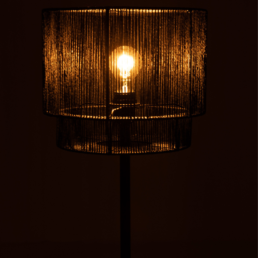 Černá látková stolní lampa J-line Tale