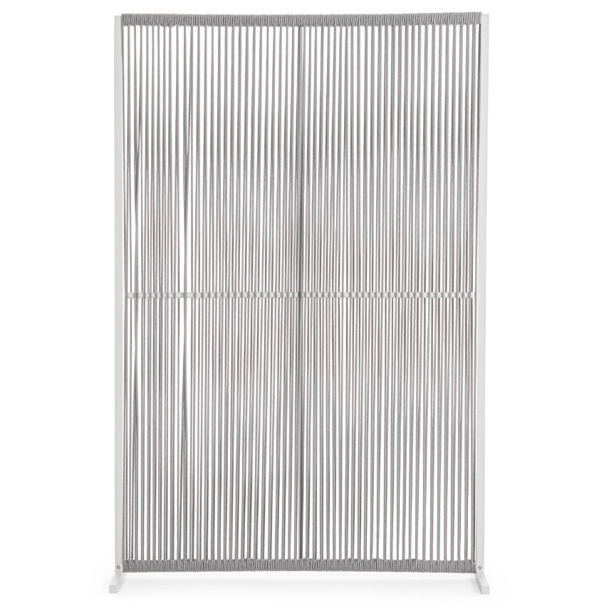 Šedo-bílý paraván Bizzotto Paxson s výpletem 180 x 120 cm