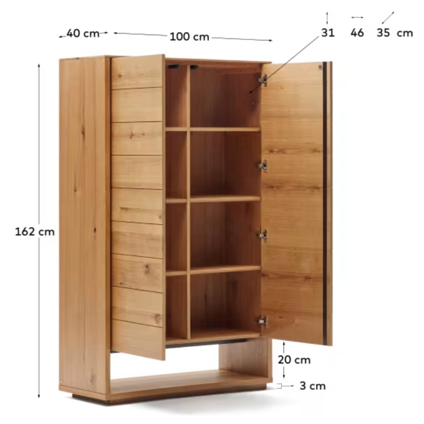Dubová komoda Kave Home Alguema 100 x 40 cm