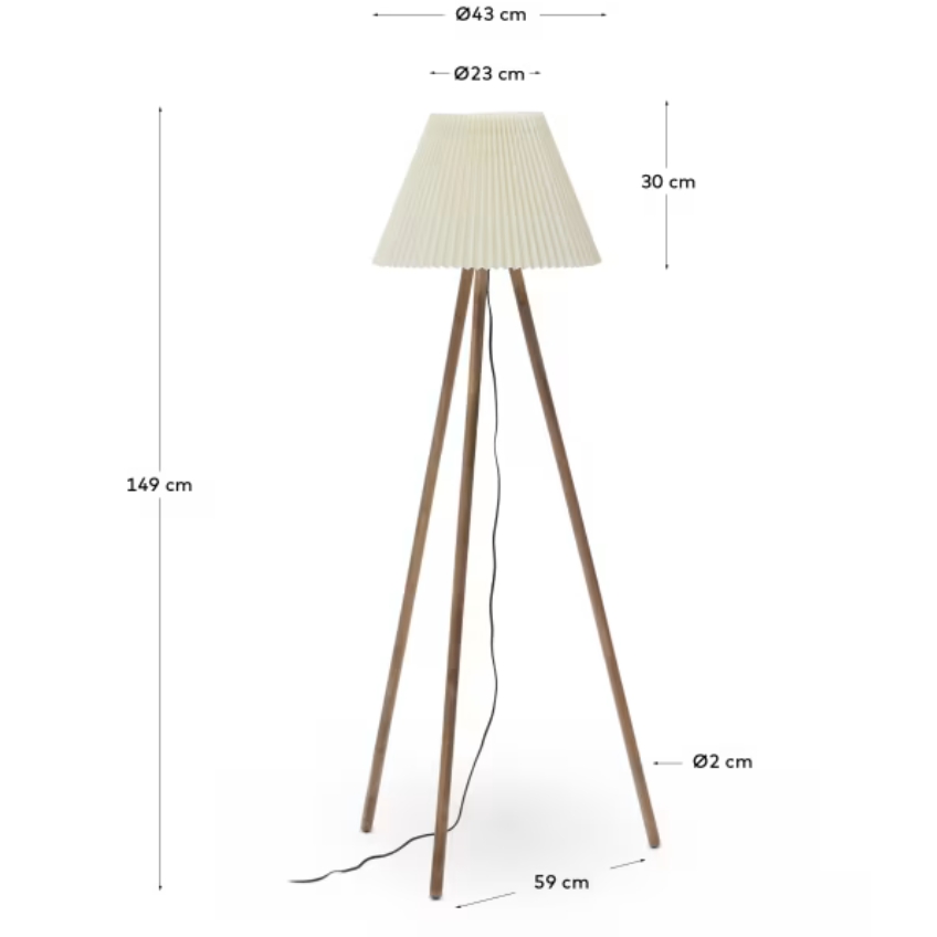 Béžová bavlněná stojací lampa Kave Home Benicarlo 149 cm