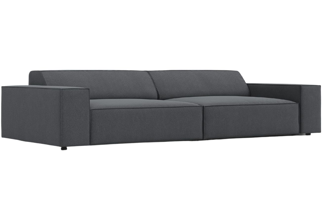 Tmavě &scaron;ed&aacute; l&aacute;tkov&aacute; trojm&iacute;stn&aacute; pohovka MICADONI Jodie 204 cm