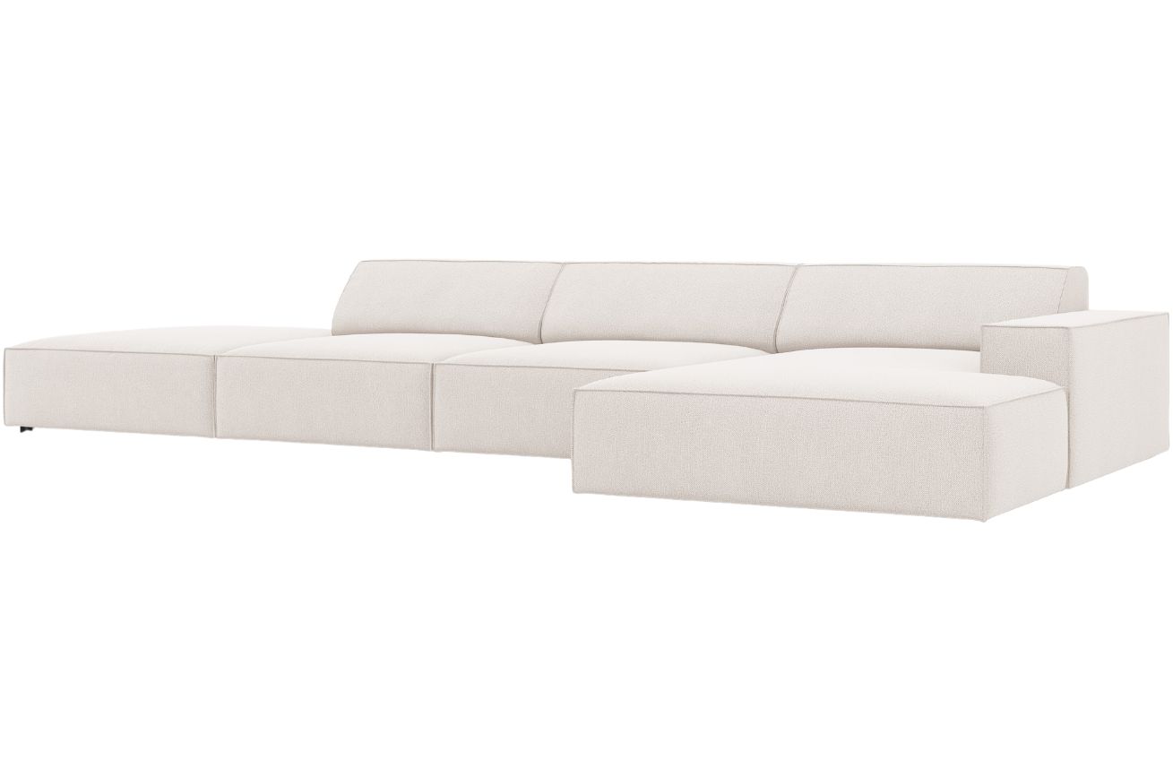 B&eacute;žov&aacute; l&aacute;tkov&aacute; rohov&aacute; pohovka MICADONI Jodie 341 cm, prav&aacute;