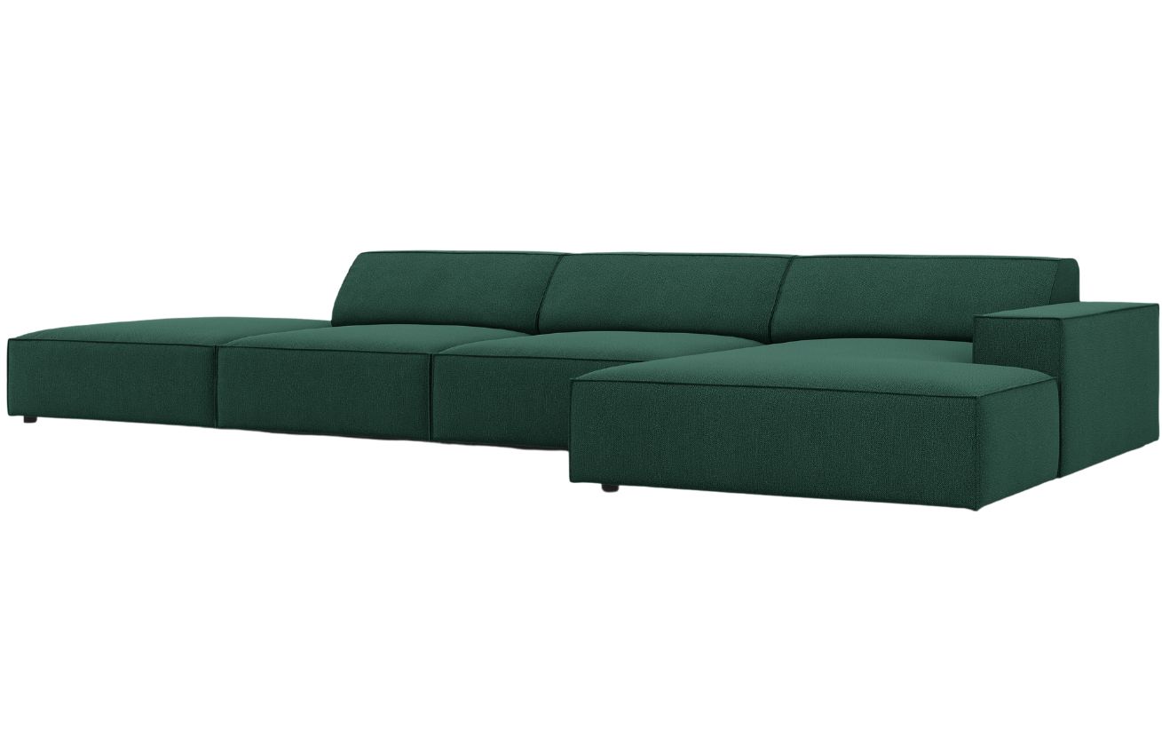 Zelen&aacute; l&aacute;tkov&aacute; rohov&aacute; pohovka MICADONI Jodie 341 cm, prav&aacute;