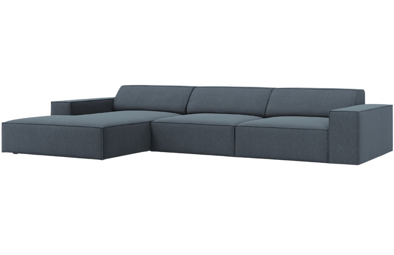 Modr&aacute; l&aacute;tkov&aacute; rohov&aacute; pohovka MICADONI Jodie 284 cm, lev&aacute;