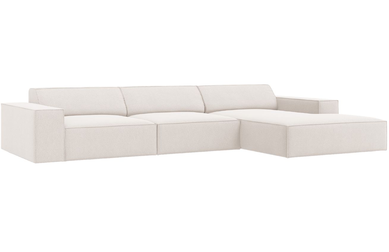 B&eacute;žov&aacute; l&aacute;tkov&aacute; rohov&aacute; pohovka MICADONI Jodie 284 cm, prav&aacute;