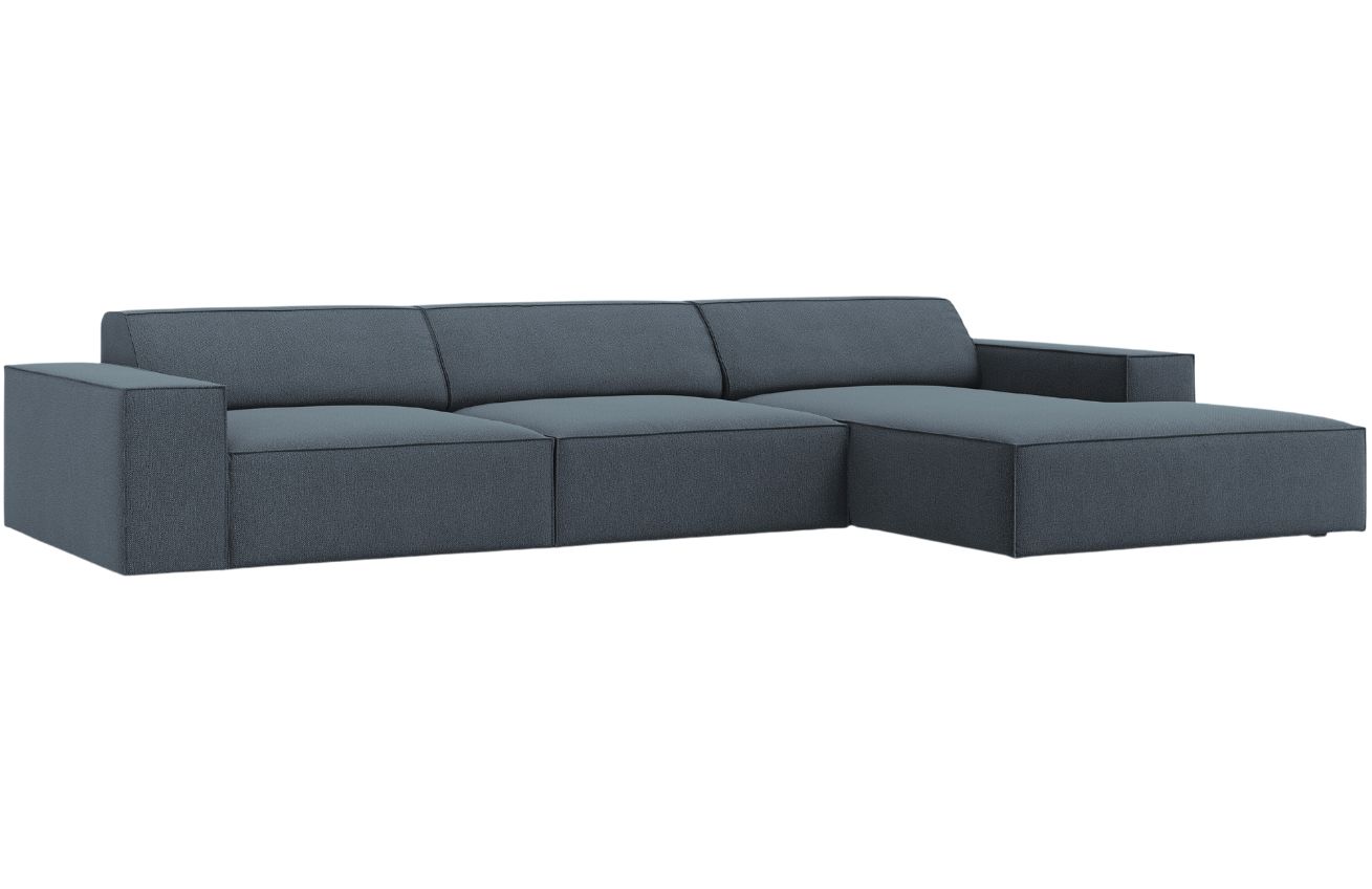 Modr&aacute; l&aacute;tkov&aacute; rohov&aacute; pohovka MICADONI Jodie 284 cm, prav&aacute;