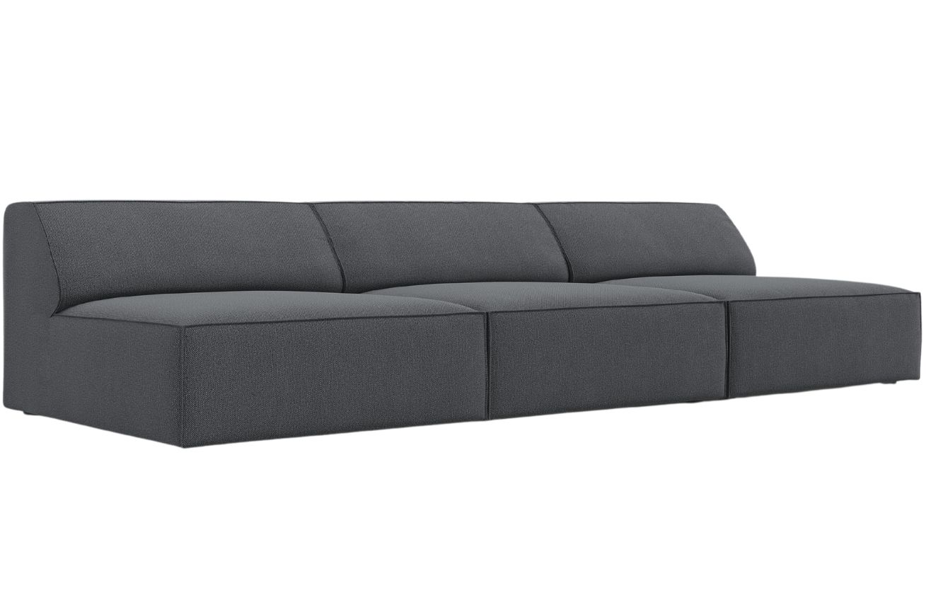 Tmavě &scaron;ed&aacute; l&aacute;tkov&aacute; trojm&iacute;stn&aacute; pohovka MICADONI Jodie 240 cm