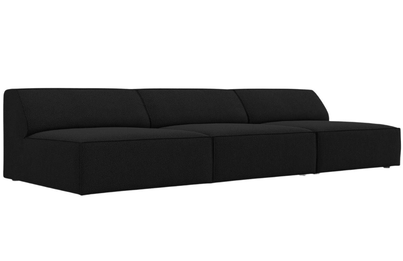 Čern&aacute; l&aacute;tkov&aacute; trojm&iacute;stn&aacute; pohovka MICADONI Jodie 240 cm