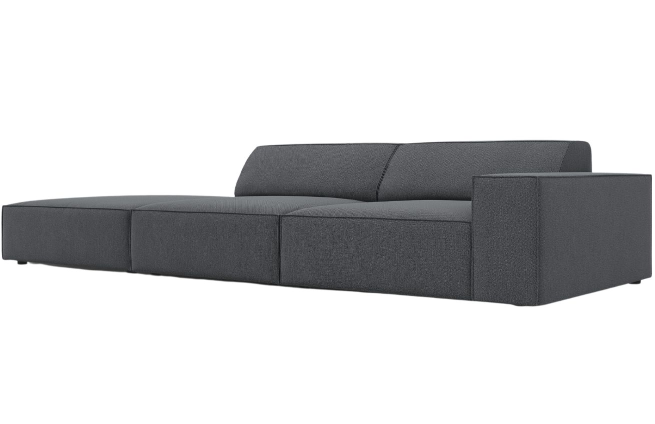 Tmavě &scaron;ed&aacute; l&aacute;tkov&aacute; trojm&iacute;stn&aacute; pohovka MICADONI Jodie 262 cm, lev&aacute;