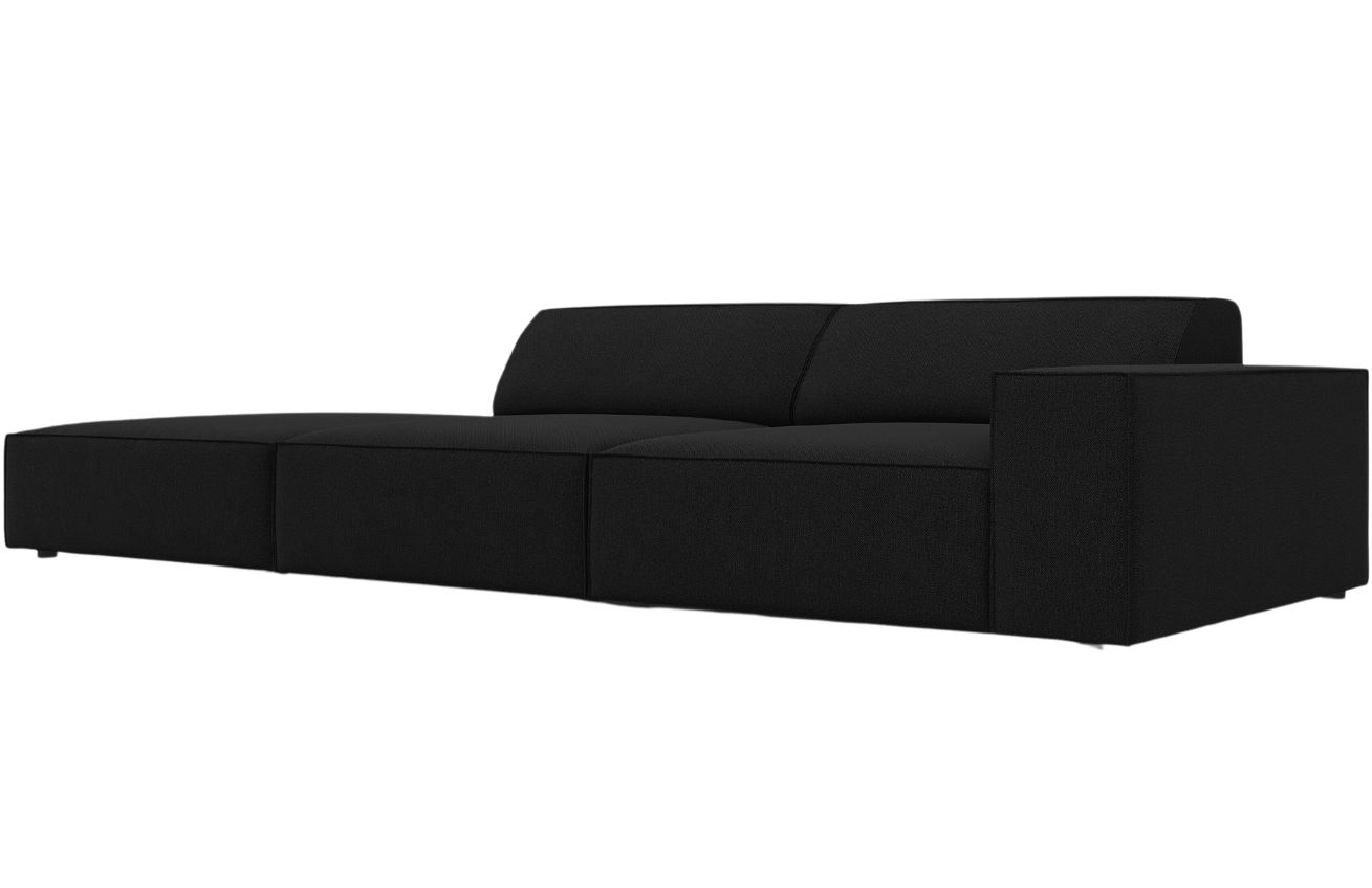 Čern&aacute; l&aacute;tkov&aacute; trojm&iacute;stn&aacute; pohovka MICADONI Jodie 262 cm, lev&aacute;