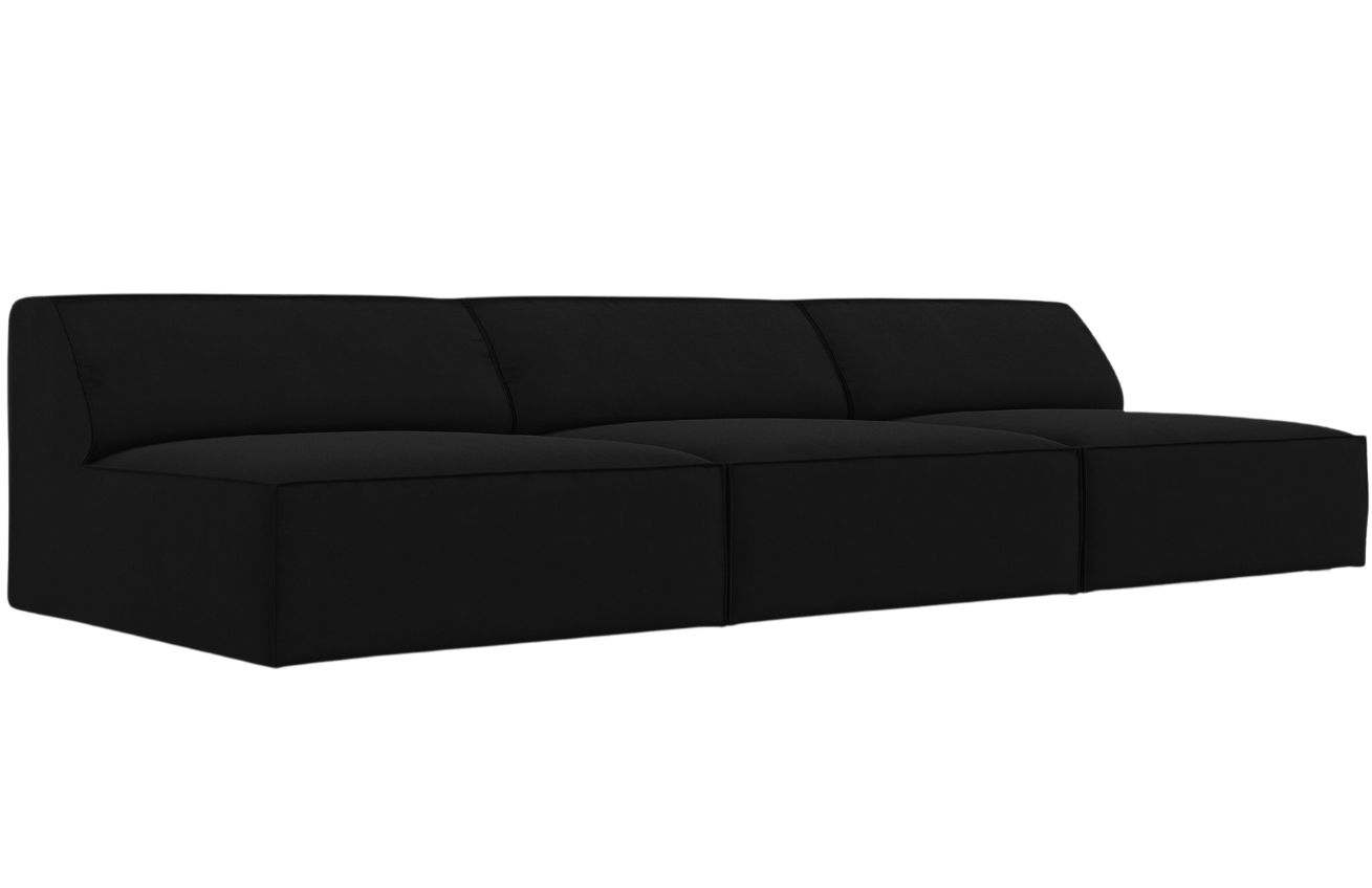 Čern&aacute; sametov&aacute; trojm&iacute;stn&aacute; pohovka MICADONI Jodie 240 cm