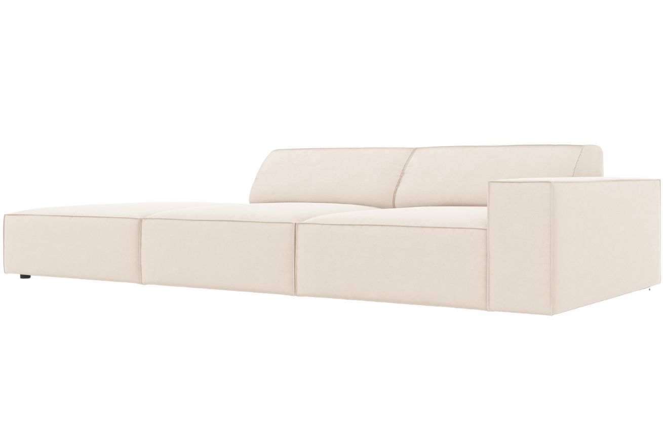 B&eacute;žov&aacute; sametov&aacute; trojm&iacute;stn&aacute; pohovka MICADONI Jodie 262 cm, lev&aacute;